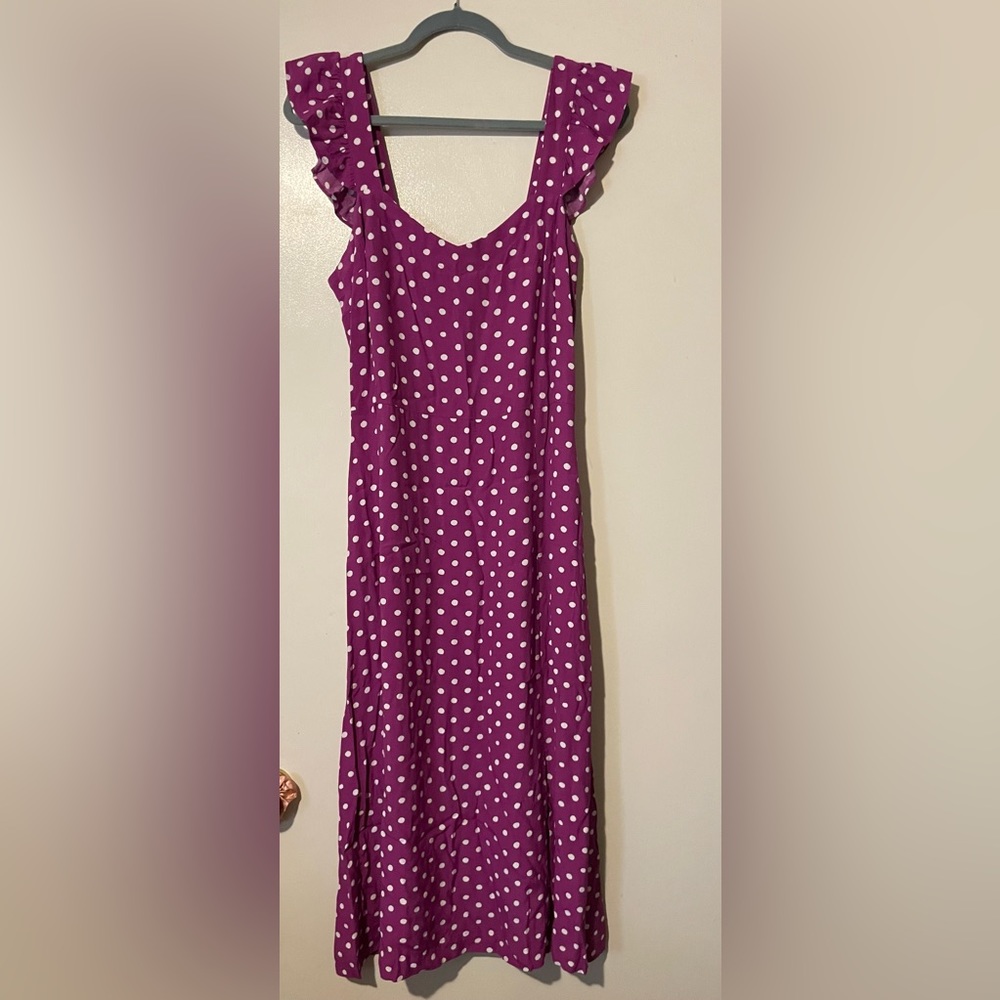 Purple and White polka dot dress